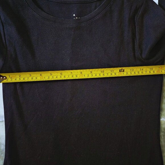 A New Day Black Long Sleeve Crew Neck Tee | Size Large | Layered Moto Look - Picture 4 of 10